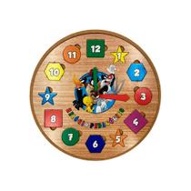 Relógio Pedagógico Infantil Didático Educativo 21x21 Mdf Madeira Adesivado