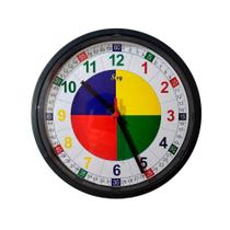 Relógio Pedagógico Redondo Educativo 28cm Parede Segundos