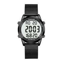 Relógio pedômetro TIMEURE TU-2306B com pulseira de aço inoxidável Relógio pedômetro TIMEURE TU-2306B com pulseira de aço inoxidável