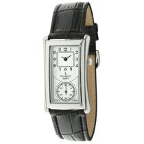 Relógio Peugeot Vintage Contoured 22mm com pulseira de couro de quartzo