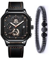 Relógio Poedagar Cronógrafo Masculino Casual Luxo Kit Pulseira Relógio Poedagar Cronógrafo Masculino Casual Luxo Kit Pulseira