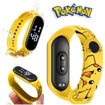 Relógio Pokemon Pikachu Digital de Led Á prova d'água Infantil
