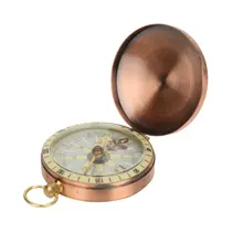 Relógio portátil do bolso do cobre do metal do vintage, acampando, caminhando, canoagem