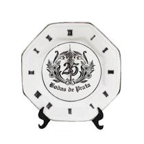 Relógio Prata Diceart Oitavado Bodas de Prata