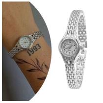 Relógio Prata Feminino De Pulso Quartz Luxo Mini Pequeno