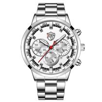 Relógio Prata Masculino Elegante Original Luxuoso - Deyros