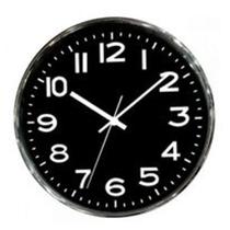 Relógio Prateado e Preto 25 x 4 cm