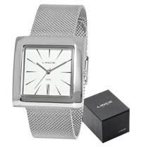 Relógio Prateado Feminino Original Lince Quadrado Moderno Relógio Prateado Feminino Original Lince Quadrado Moderno
