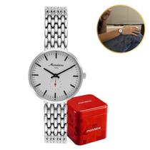 Relógio Prateado Feminino Original Mondaine de Pulso Index