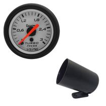 Relógio pressão turbo manômetro willtec branco 3kg 52mm - w04.072p + copo
