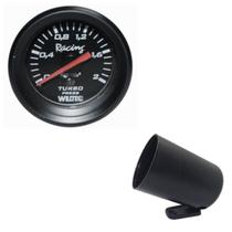 Relógio pressão turbo manômetro willtec preto 2kg 52mm - w04.065p + copo