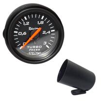 Relógio pressão turbo manômetro willtec preto 3kg 52mm - w04.066p + copo - Garagem Online Willtec