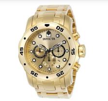 Relógio Pro Diver Aço Inox Banho Ouro 48mm Caixa Prova d água