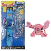 Relógio Projetor+Pelucia 14cm Infantil Inspirado Stitch_GRS