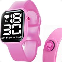 Relogio prova dagua barbie infantil rosa silicone digital social menina casual led pulseira ajustavel criança