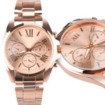 relogio prova feminino premium aço original casual resistente presente social rose