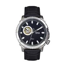 Relógio: pulseira automática de couro semiesqueleto REIGN Bauer