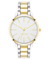 Relógio: pulseira bicolor com detalhes em cristal Nine West Relógio: pulseira bicolor com detalhes em cristal Nine West