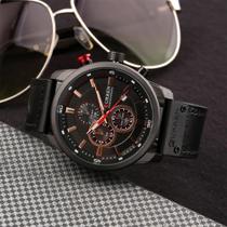 Relógio Pulseira de Couro Esportes Militar Modelo 8291 Relógio Pulseira de Couro Esportes Militar Modelo 8291