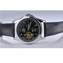 Relógio Pulseira de Couro Orient Automático Clássico Sol e Lua Turbilhão - Relógio Pulseira de Couro Orient Automático Clássico Sol e Lua Turbilhão -