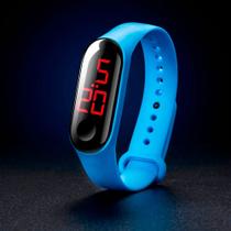 Relógio Pulseira Silicone Digital Led Sport Adulto Infantil Azul M3