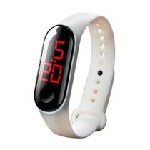 Relógio Pulseira Silicone Digital Led Sport Adulto Infantil Branco
