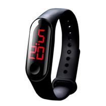 Relógio Pulseira Silicone Digital Led Sport Adulto Infantil Preto