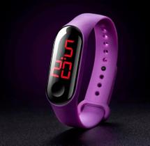 Relógio Pulseira Silicone Digital Led Sport Adulto Infantil Roxo Lilás M3