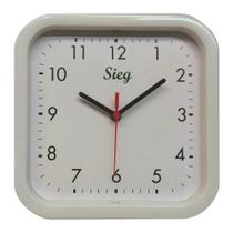 Relógio Quadrado Branco Fundo Liso 25Cm