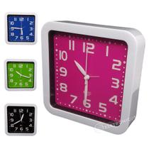 Relógio Quadrado Despertador Horário Mesa/Parede Analógico Decorativo ZB3011