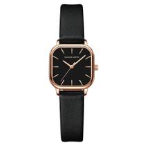 Relógio Quadrado Feminino Hannah Martin 1759 Pulseira de Couro