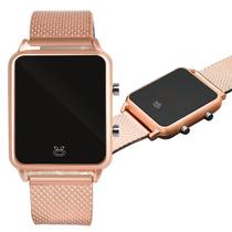 relogio quadrado rose digital feminino qualidade premium presente original casual moda ajustavel
