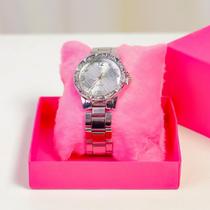 Relógio Quartz Feminino Aço Inoxidavel Prata Com Garantia