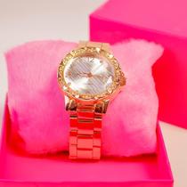 Relógio Quartz Feminino Aço Inoxidavel Rose Com Garantia