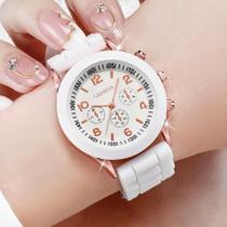 Relógio QUARTZ Silicone Lançamento Presente Dias das Mães Namorados Conjunto Moda Luxo Fashion Relógio QUARTZ Silicone Lançamento Presente Dias das Mães Namorados Conjunto Moda Luxo Fashion