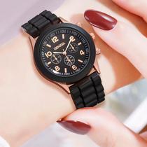 Relógio QUARTZ Silicone Lançamento Presente Dias das Mães Namorados Conjunto Moda Luxo Fashion Relógio QUARTZ Silicone Lançamento Presente Dias das Mães Namorados Conjunto Moda Luxo Fashion