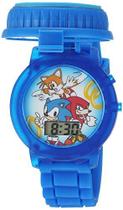 Relógio Quartzo Azul Infantil Sonic the Hedgehog, Resistente à Água