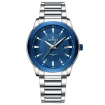 Relógio Quartzo Clássico Masculino Pulseira de Aço Inoxidável, 3ATM -