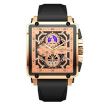 Relógio quartzo com cronógrafo esportivo masculino design tonneau impermeável 3ATM Relógio quartzo com cronógrafo esportivo masculino design tonneau impermeável 3ATM