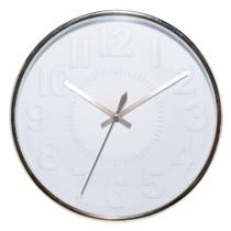 Relógio Redondo 30cm Branco e Dourado Numérico Parede Decoração e Presente