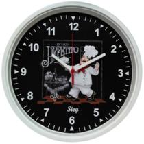 Relógio Redondo Branco 28cm Cozinheiro - 2805-00 - SIEG
