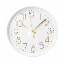 Relógio Redondo Branco com Dourado 30cm Casa Del Grande Relógio Redondo Branco com Dourado 30cm Casa Del Grande