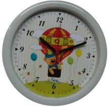 Relógio Redondo Branco Fundo Ursinho No Balão 24Cm