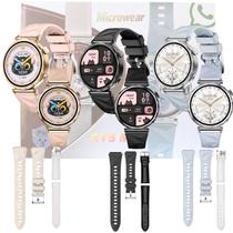 Relógio Redondo Smart Watch Delicado Luxo Feminino Mini GT5 41mm Pulsos Fino Lançamento Microwear Cor:Branco Relógio Redondo Smart Watch Delicado Luxo Feminino Mini GT5 41mm Pulsos Fino Lançamento Microwear Cor:Branco