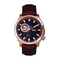 Relógio REIGN Bauer Automatic Semi-Skeleton em ouro rosa/preto Relógio REIGN Bauer Automatic Semi-Skeleton em ouro rosa/preto