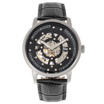 Relógio REIGN Belfour Automatic Skeleton Leather Band Silver