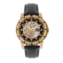 Relógio REIGN Philippe Automatic Skeleton Black Leather Relógio REIGN Philippe Automatic Skeleton Black Leather