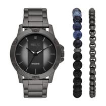 Relógio Relic Rylan ZR97000 Preto 46mm Quartzo Conjunto de Presente Relógio Relic Rylan ZR97000 Preto 46mm Quartzo Conjunto de Presente