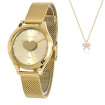 Relogio Resistente Feminino de Pulso Dourado Lince Original