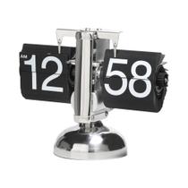 Relógio Retro Minimalista Preto E Branco De Mesa Em Aço Inoxidável Quartz Digital Para Quarto